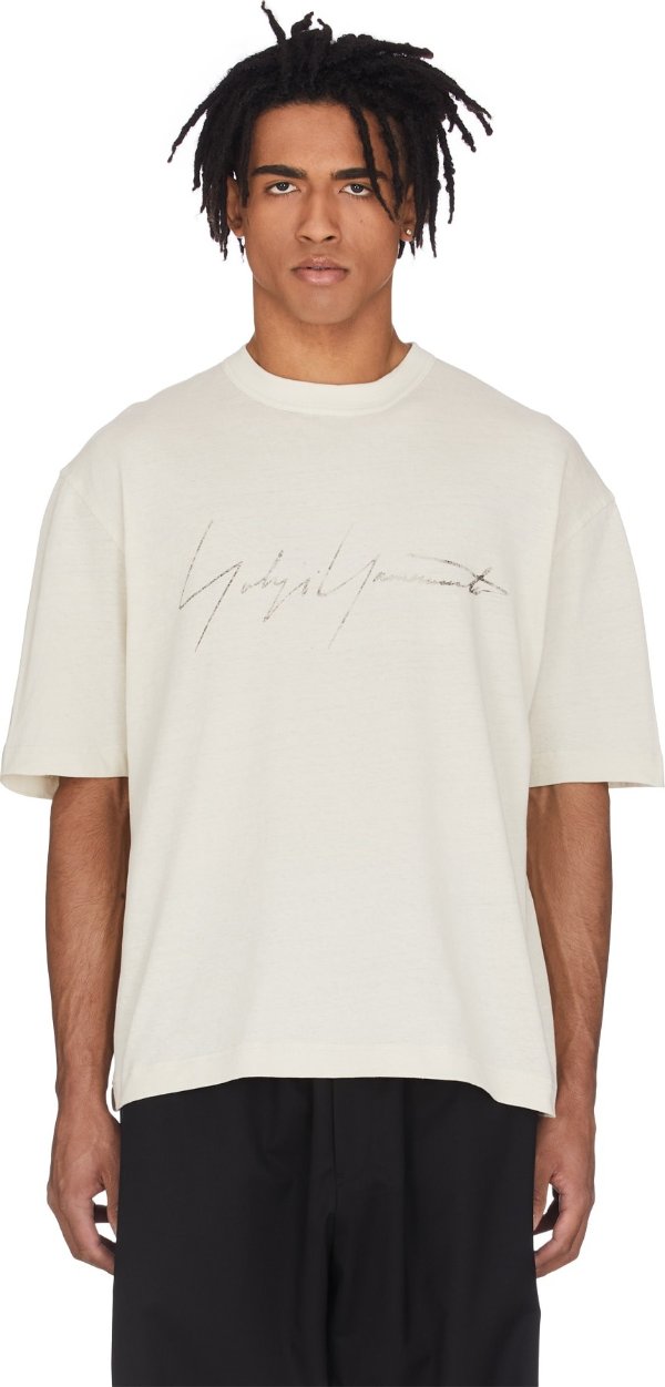 - Distressed Signature T-Shirt - Ecru