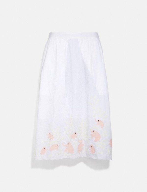 Embroidered Elephant Slip Skirt