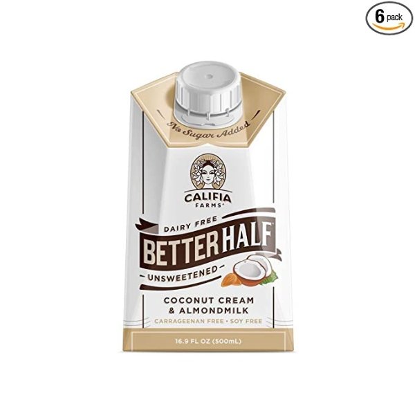 Califia Farms Unsweetened 咖啡伴侣 16.9oz 6盒