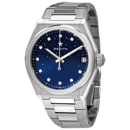 DEFY Midnight Automatic Blue Gradient Diamond Dial Ladies Watch 03.9200.670/01.MI001