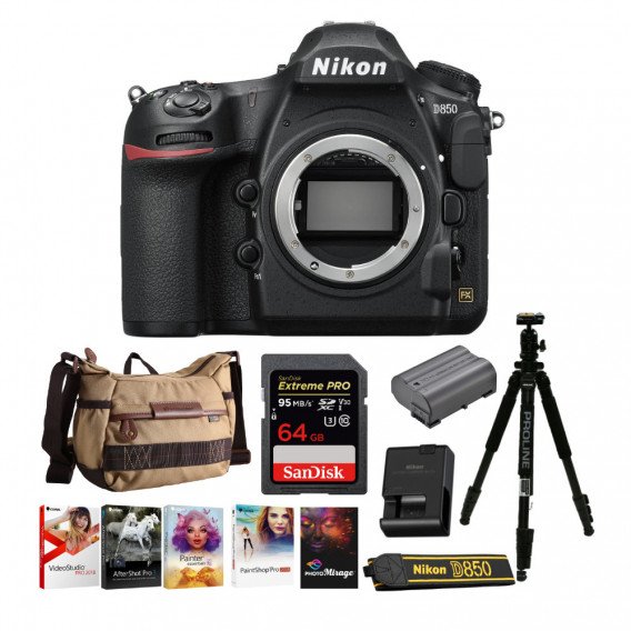 Nikon D850 Full Frame DSLR + Battery + 64GB + Accessories