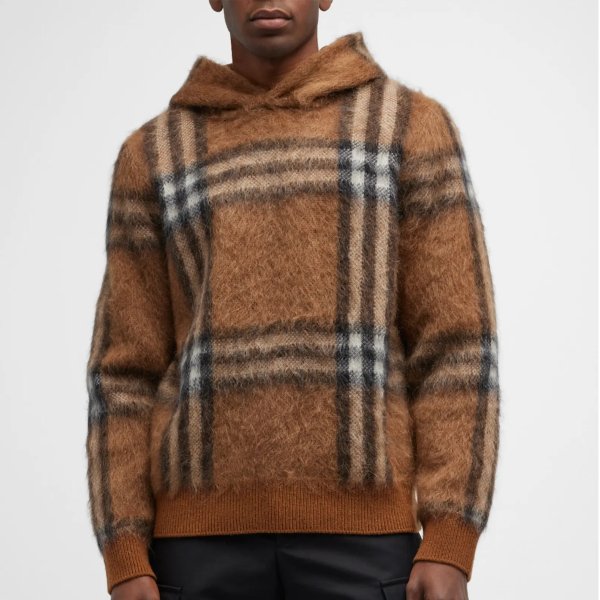 Men's Malone Mohair Check Hoodie