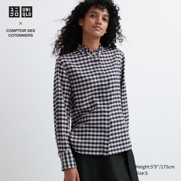 Soft Brushed Stand Collar Long-Sleeve Shirt | UNIQLO US