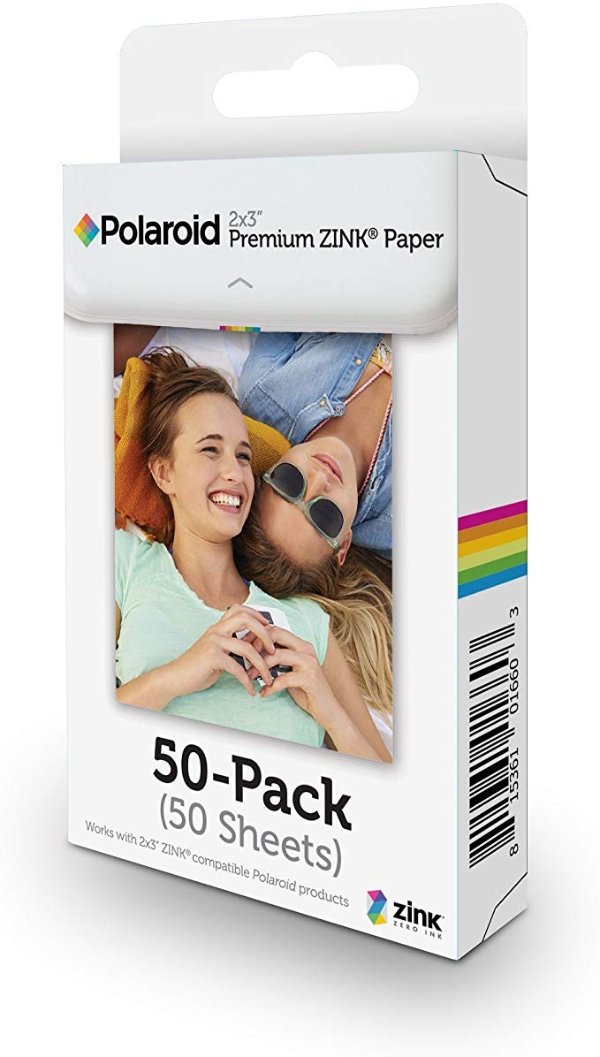 2x3ʺ Premium ZINK Zero Photo Paper 50-Pack - Compatible withSnap / SnapTouch Instant Print Digital Cameras &ZIP Mobile Photo Printer