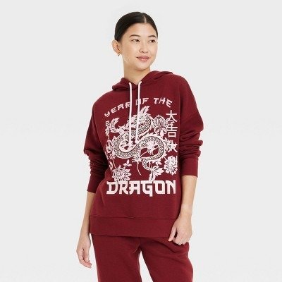 Women's Lunar New Year - Year of the Dragon Graphic Hoodie - Red