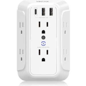 Vintar Surge Protector,6 Outlet Extender with 3 USB Charging Ports