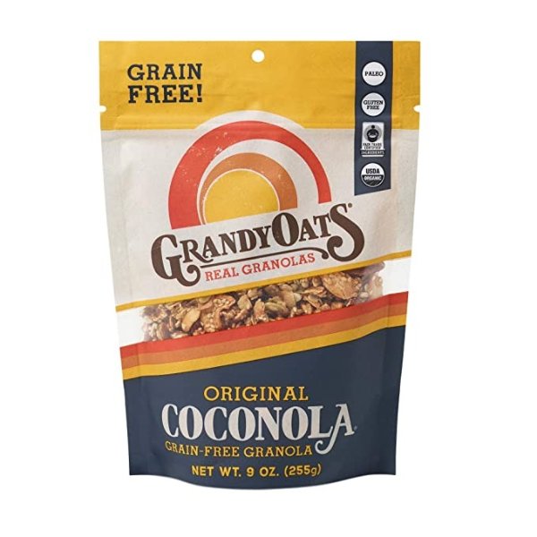 Coconola Gluten Free Granola - Certified Organic, Non-GMO, Grain Free, Paleo Friendly, Low Carb and Low Sugar (Original Coconola, 1 Pack)
