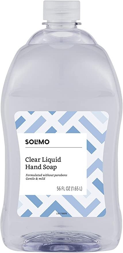 Solimo Gentle & Mild Clear Liquid Hand Soap Refill, Triclosan-free, 56 Fluid Ounces, Pack of 1