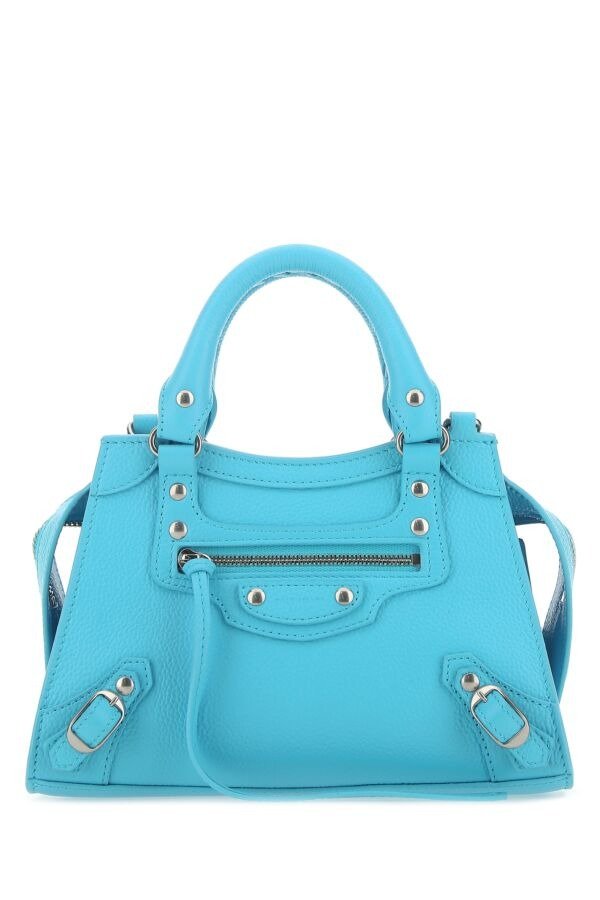 Light blue leather mini Neo Classic handbag