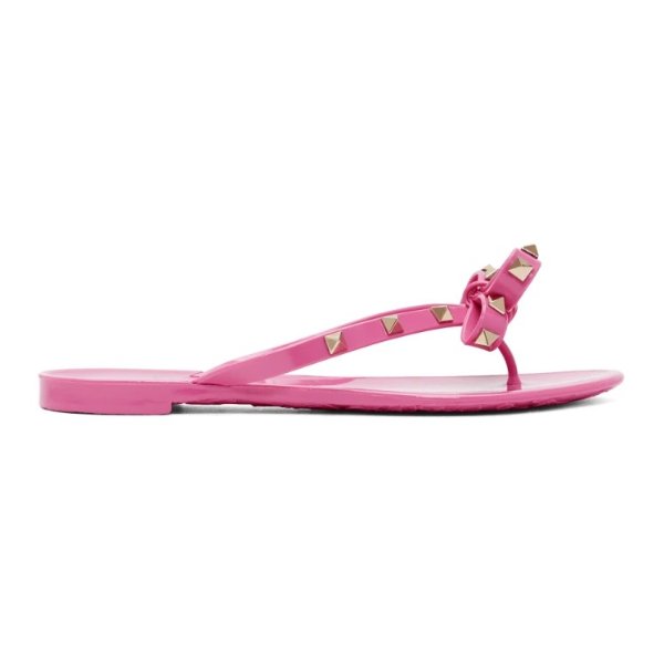 - PinkGaravani Rockstud Jelly Bow Sandals