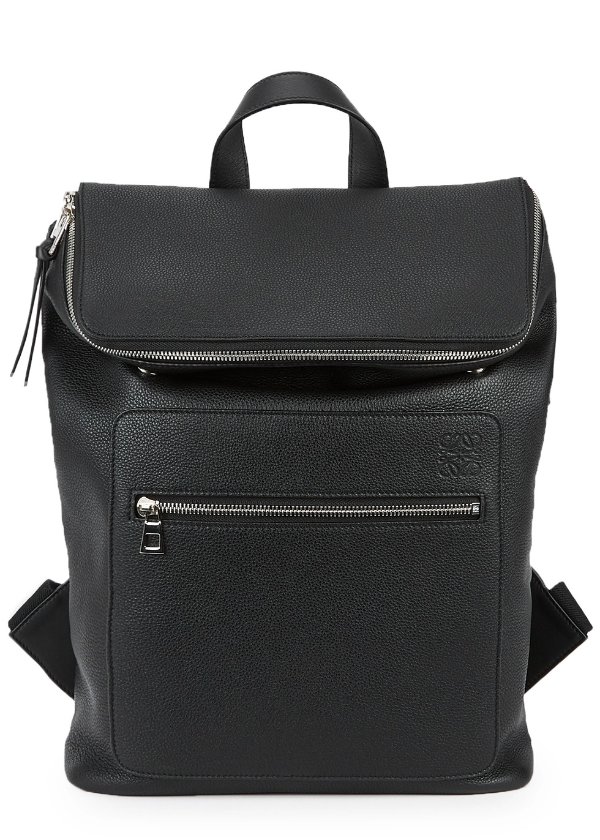 Goya black leather backpack