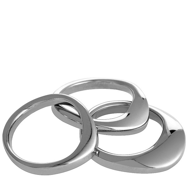 - "Undulate" Stainless Steel Rings Set KJ1AMR0001-06