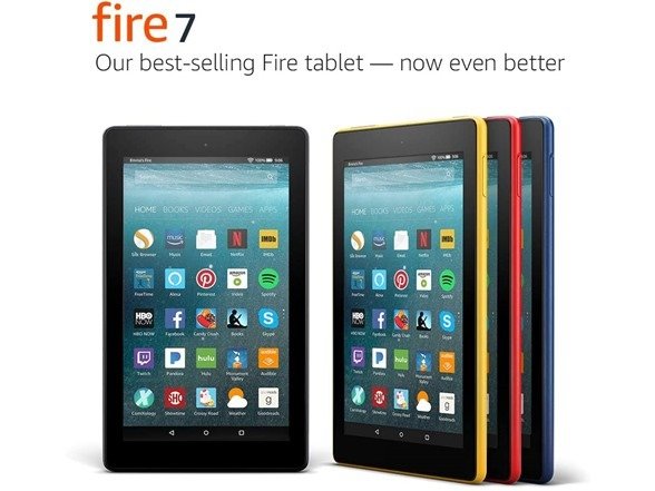 Fire 7" (2017 - 7th Generation) Wi-Fi Tablet [With Special Offers], 7" Touchscreen IPS Display, Quad-Core Processor, Alexa Enabled, Dual-Band Wi-Fi, Fire OS (Your Choice: Model -- Capacity & Color)