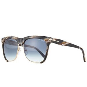 TOM FORD Thea Dual-Rimmed Sunglasses, Striped Gray @ Neiman Marcus