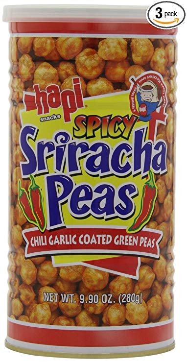 Spicy Sriracha Peas, Chili garlic Coated Gren Peas, 9.9-Ounce (Pack of 3)