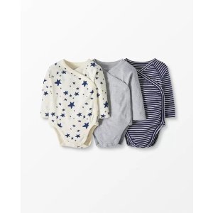 Hanna AnderssonMoon and Back by Hanna Andersson Baby Side Snap One Piece 3-Pack