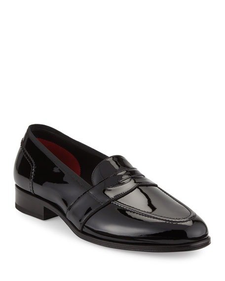 Taylor Patent Leather Penny Loafer, Black
