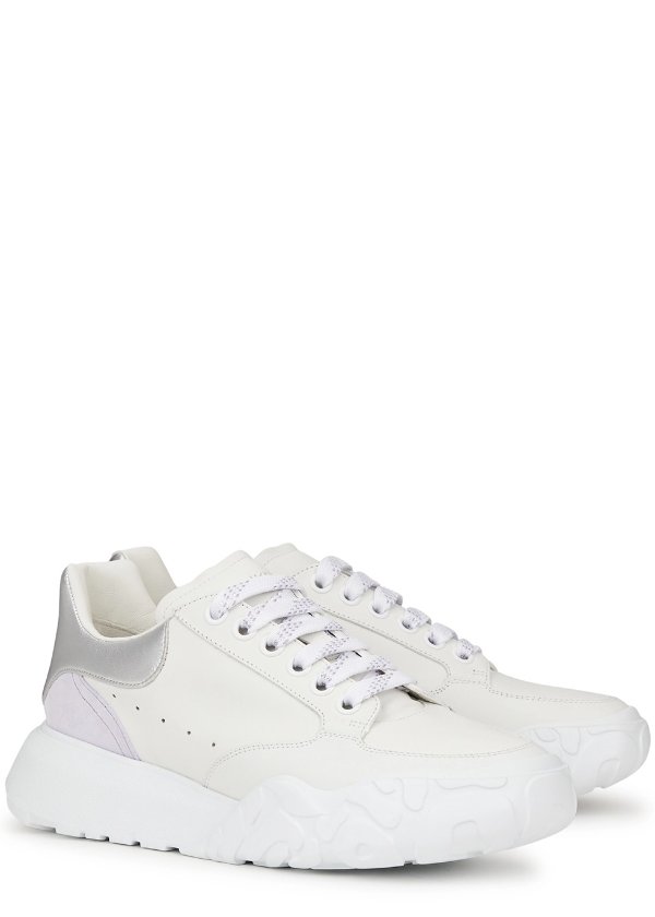 Court panelled leather sneakers