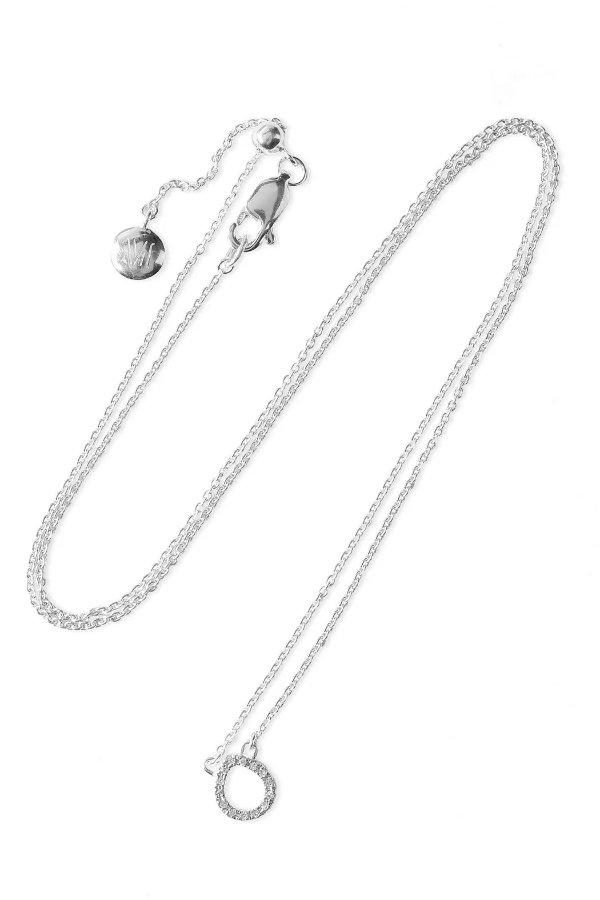 Naida Mini sterling silver diamond necklace