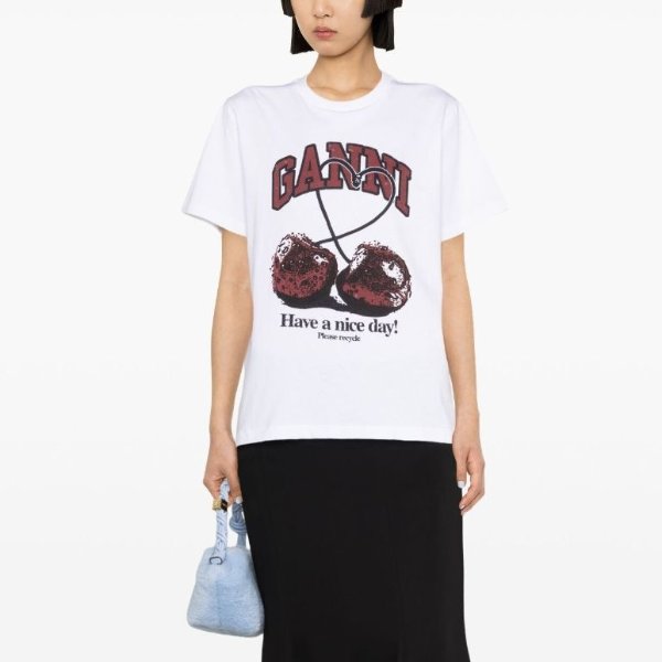 Cherry print cotton t-shirt