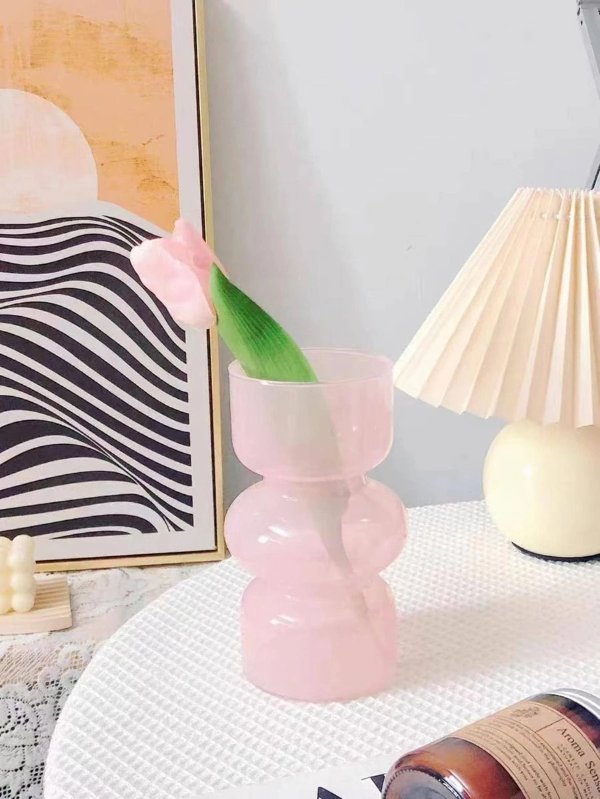 1pc Simple Pink Flower Vase