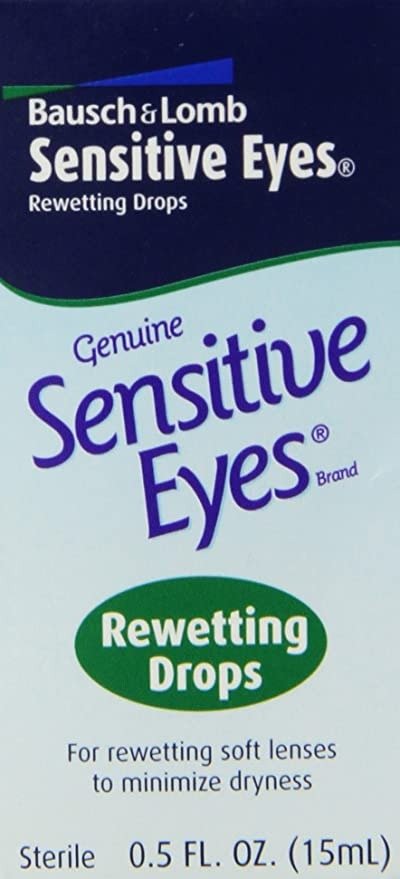 Bausch + Lomb Sensitive Eyes Rewetting Drops, 0.5 Ounce Bottle