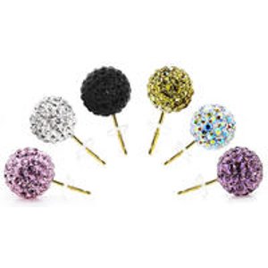 14K Gold Swarovski Elements Crystal Ball Stud Earrings (multiple colors available) 