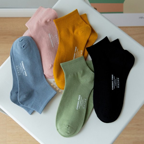 3.22US $ 30% OFF|Women Socks 2022 New Fashion Solid Color Spring Summer Casual Short Ankle Socks Breathable Cotton Trendy Female Comfortable| | - AliExpress