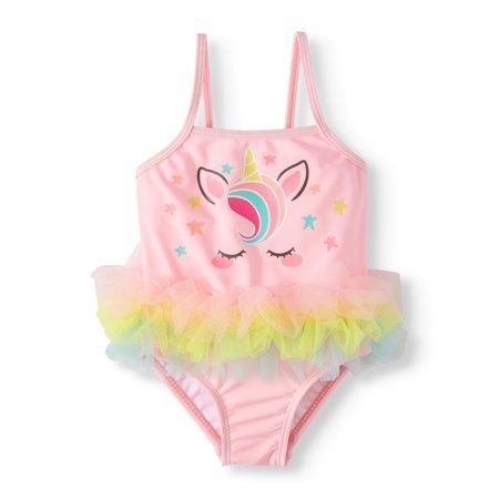 Unicorn Tutu One-Piece Swimsuit (Baby Girls)