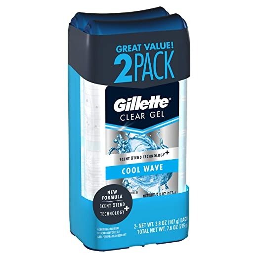 Cool Wave Clear Gel Men’s Antiperspirant and Deodorant 3.8 oz each 2-Pack Packaging may Vary