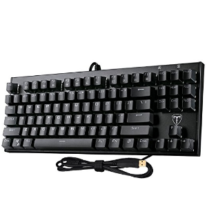 TOMOKO Mechanical Gaming Keyboard, 87-Key Water-resistant Gaming Keyboard with Blue Switch Attached Anti-ghosting Key Cap Puller for Laptop Computer Macbook