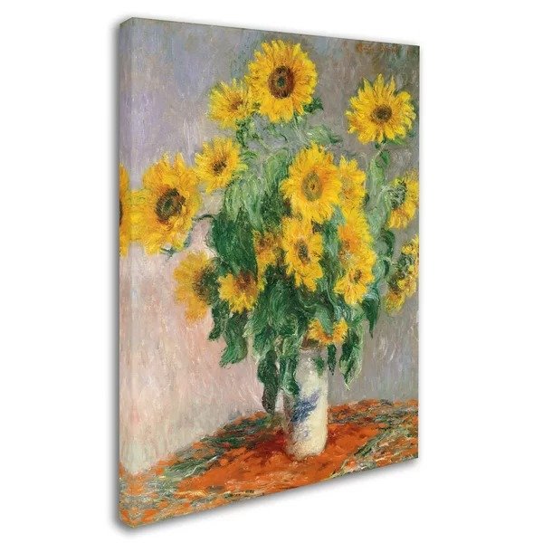 Sunflowers by Claude Monet - Wrapped Canvas Print