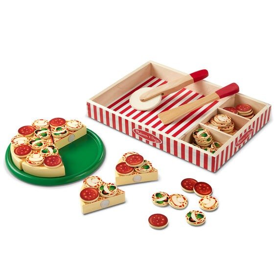 木质披萨餐具 玩具