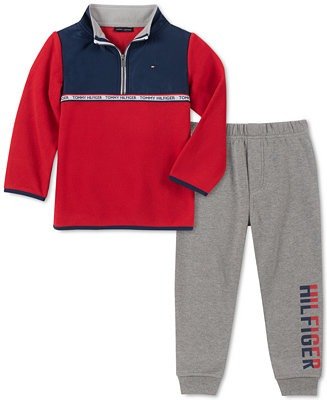 Baby Boys 2-Pc. Colorblocked Fleece Top & Jogger Pants Set