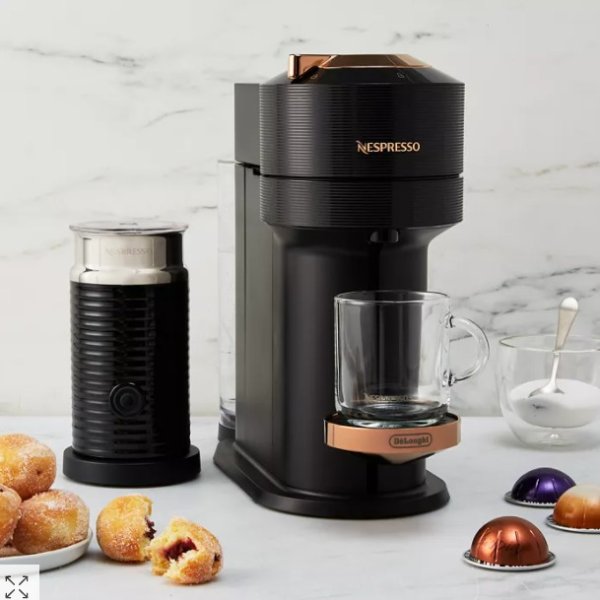 Vertuo Next Premium Coffee and Espresso Maker with Aeroccino Milk Frother, Black Rose Gold