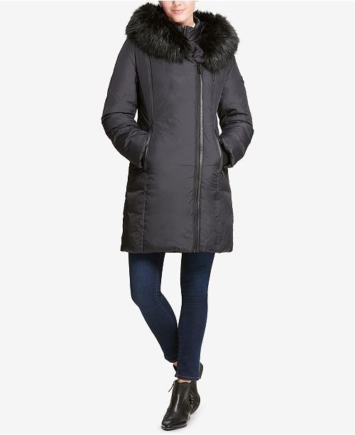 Faux-Fur-Trim Hooded Puffer Coat, Created for Macy's