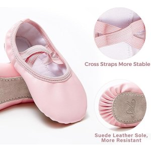 Stelle Ballet Shoes for Girls Toddler Dance Slippers Soft Leather