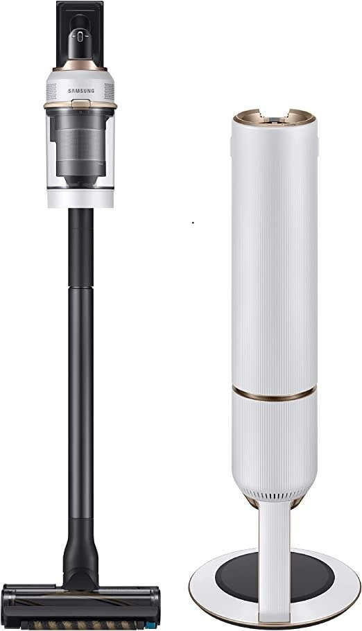 BESPOKE Jet Cordless Stick Vacuum Cleaner w/ All In One Clean Station, Powerful Floor Cleaning for Carpet, Hardwood, Tile, Lightweight, 5-Layer Filter, VS20A95923W/AA, Misty White