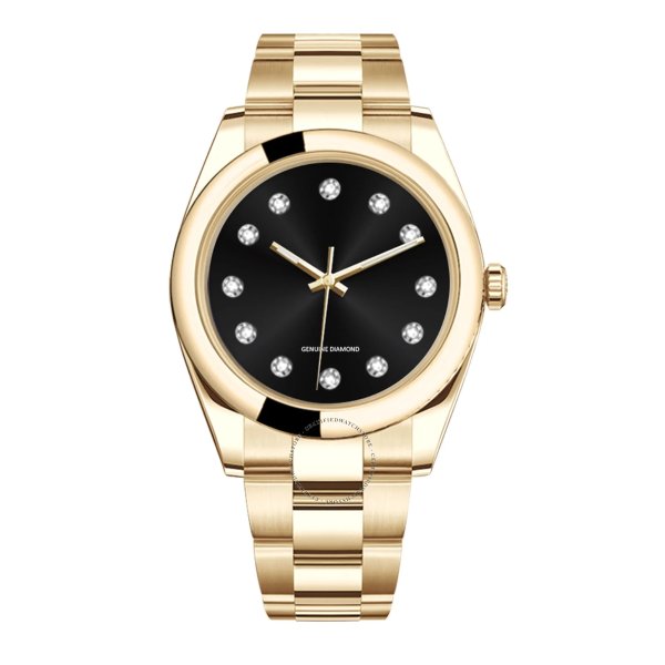 Men's Fashion Luxury Watch 1 / 10 Ct. Diamond Accent Quartz Movement Black Dial es 50056G-18-G27