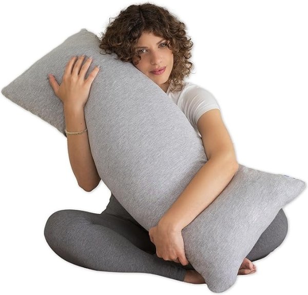 Body Pillow, Pregnancy Pillow, Side Sleeper Pillow, Body Pillow for Adults, Memory Foam Pillow, Grey