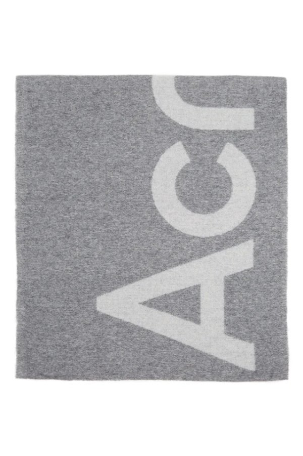 Grey Jacquard Logo Scarf