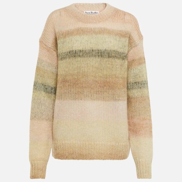 Striped mohair and wool-blend sweater