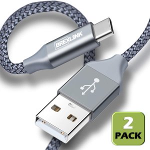 BrexLink 6.6ft USB C Nylon Braided Charging Cord 2 Pack