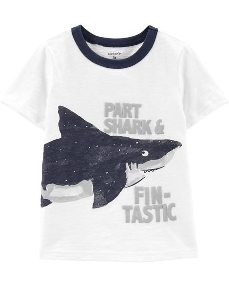 小童鲨鱼T恤，也有婴儿码