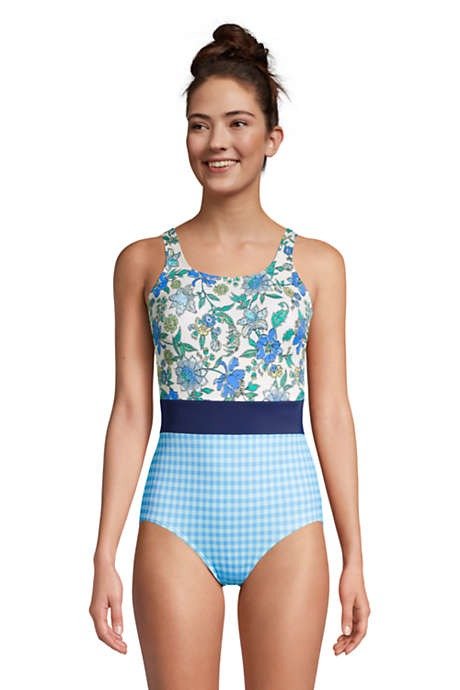 Women's Chlorine Resistant Tugless One Piece Swimsuit Soft Cup Print