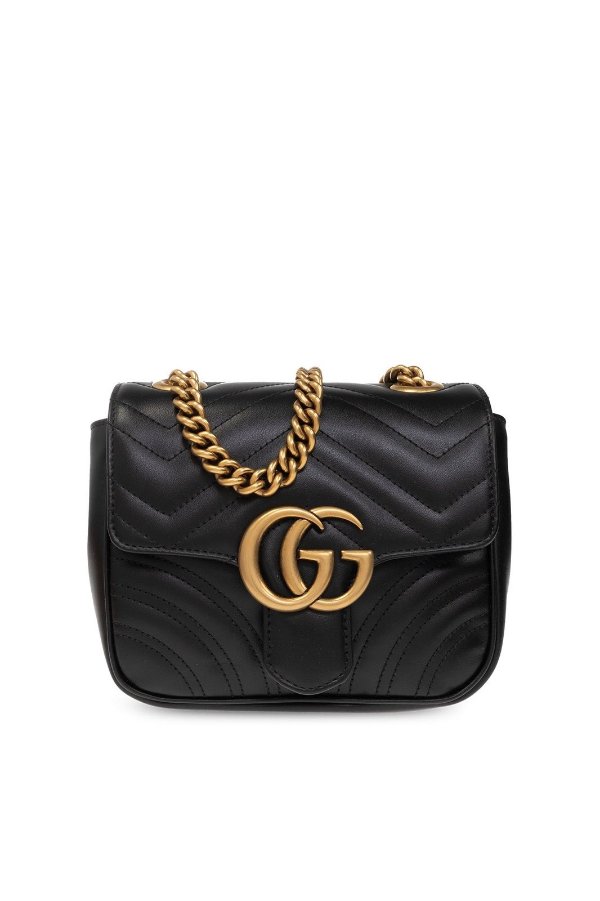 GG Marmont Matelasse Foldover Top Shoulder Bag