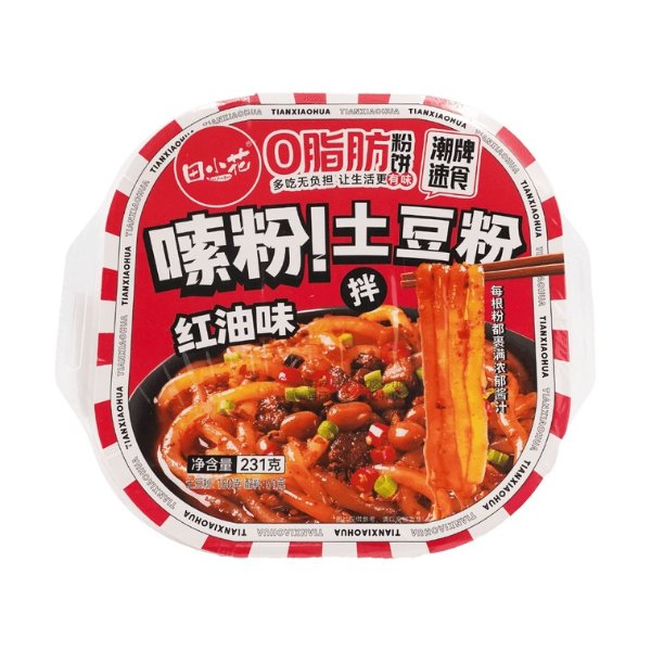 TianXiaoHua Potato Noodles, Red Oil, 8.15 oz