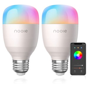 Nooie E26 Multicolor WiFi Smart LED Bulbs 2-Pack