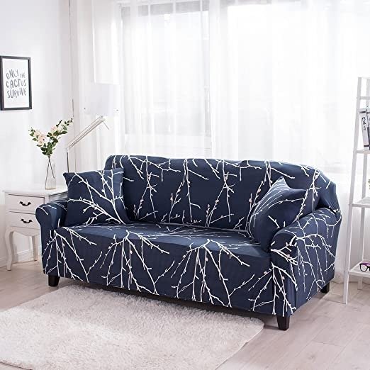 Hipinger Spandex Fabric Stretch Couch Cover Sofa Slipcover Stylish Furniture Protector for 3 Cushion Couch (3 Seater, Tree Branch)