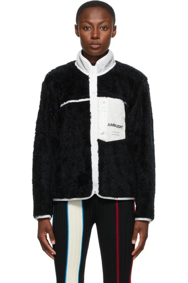Black Fleece Zip-Up Jacket